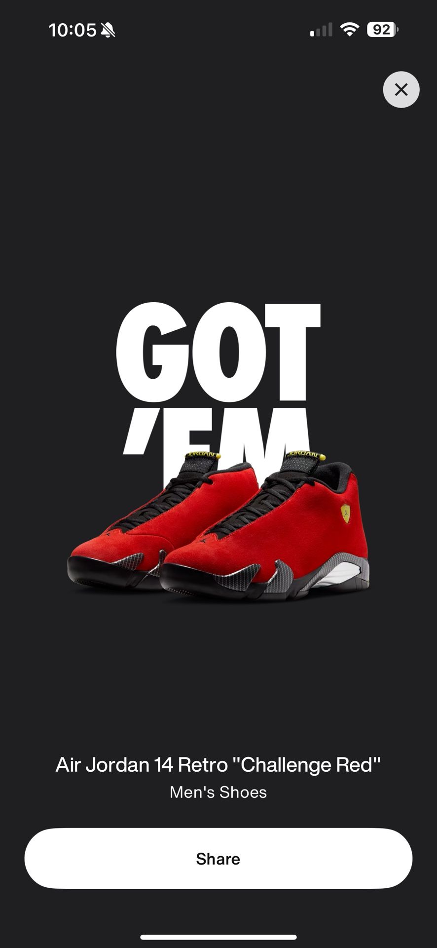 Jordan 14 Ferrari - Men’s Size 12
