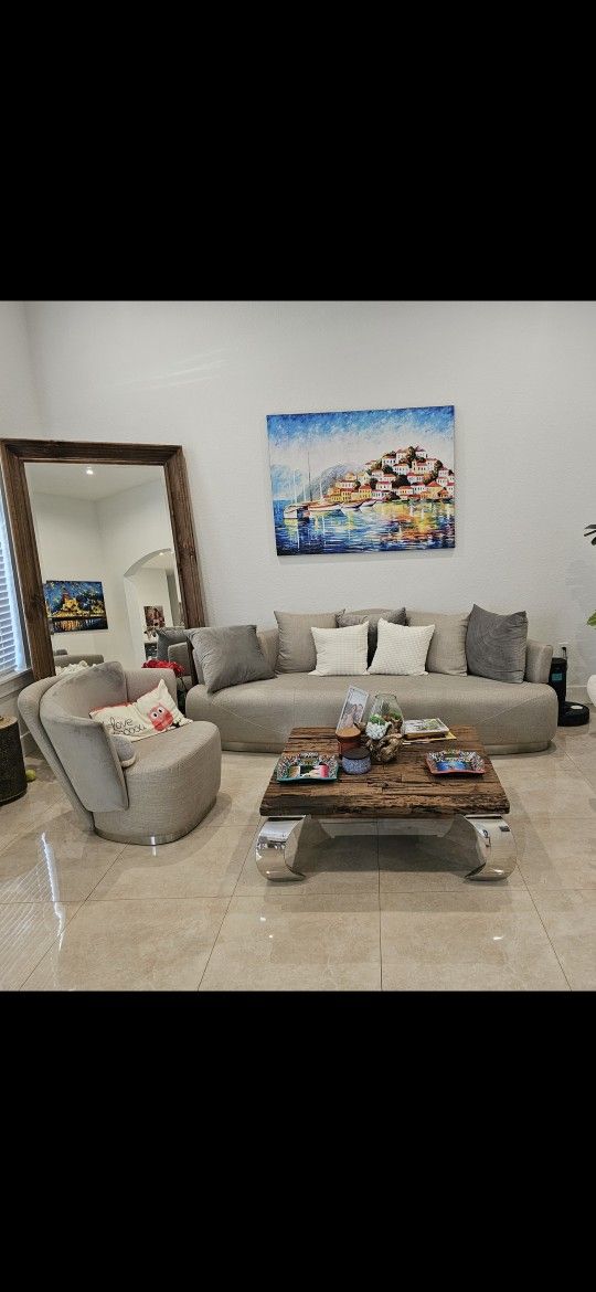 living room sofa set with table