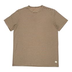 Vuori Current Stripe Tee Shirt Mens Medium M Brown Short Sleeve Stretch v1021