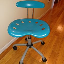 Blue Tractor Seat Rolling Office Chair 