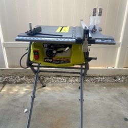 Ryobi 15 Amp 10" Compact Portable Corded Jobsite Table Saw With Folding Stand