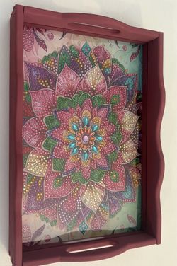 Small handmade diamond art tray