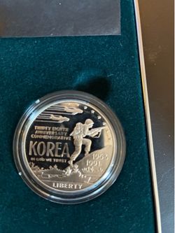1991 silver Korean War memorial coin