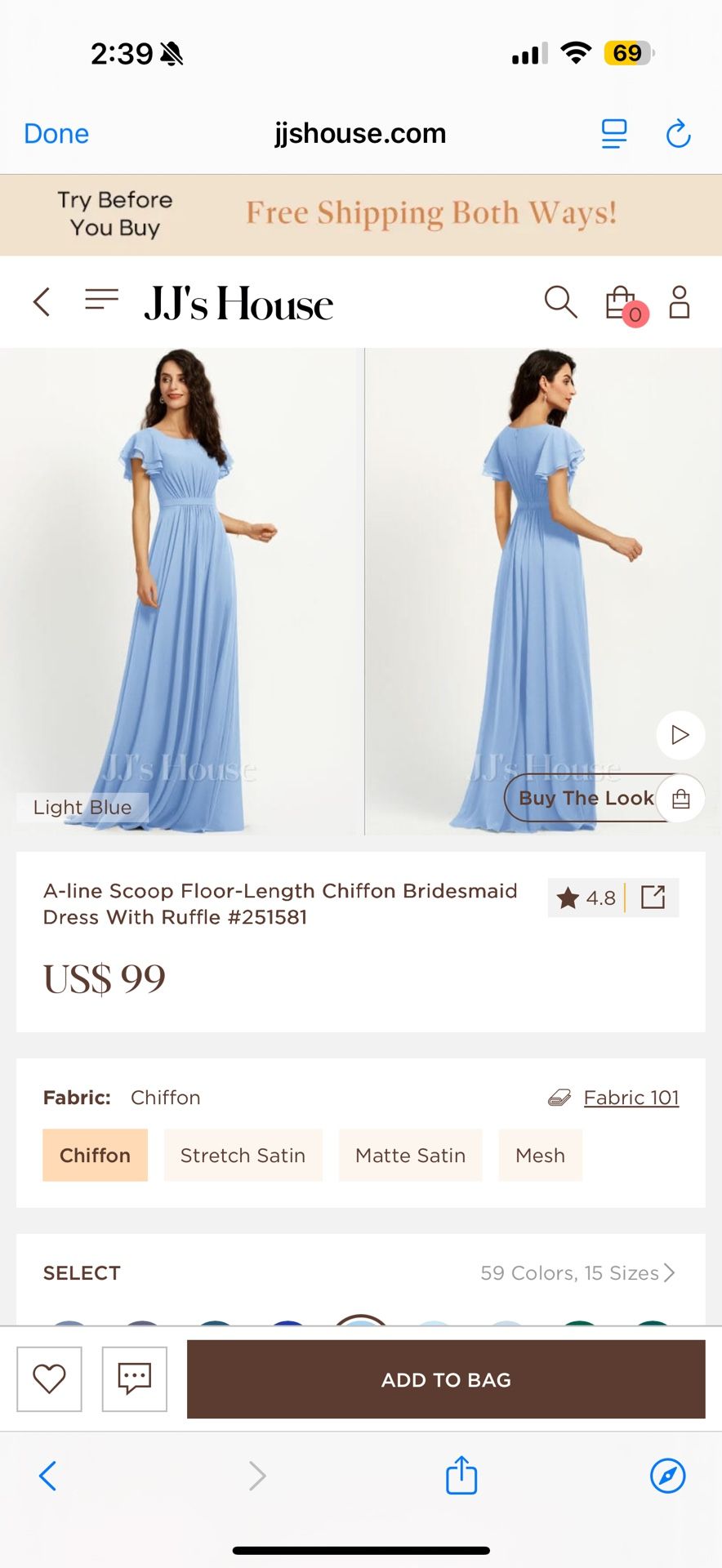 A-line Scoop Floor-Length Chiffon Bridesmaid Dress With Ruffle #251581