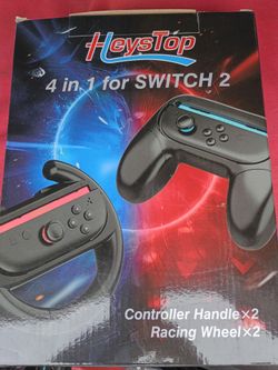 Uberwith Joy-Con Grips and Steering Wheels for NS Switch 2 , Ergonomic Design 8 in 1 Switch 2 Accessories Bundle for Joy-Con 2 Controllers