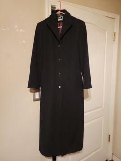 Anne Klein Single Breasted Wool Trench Coat