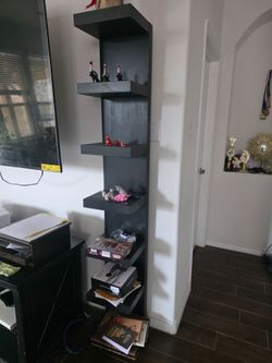 Black shelf unit -vertical
