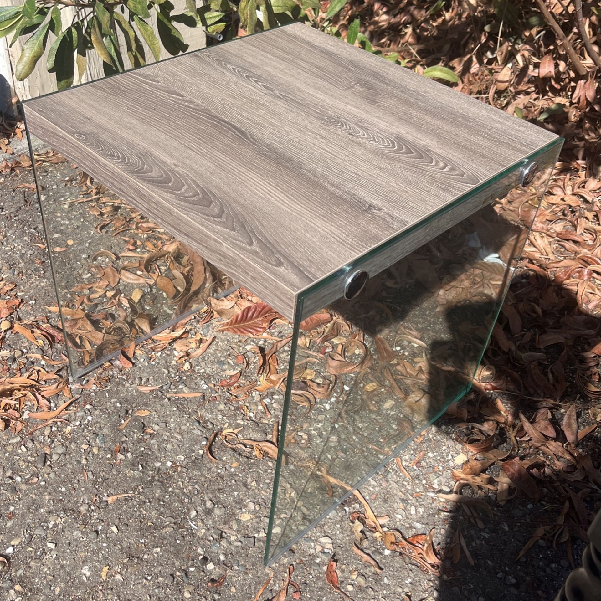 Glass End table With Matching Coffee Table