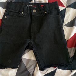 All Black Cut Jean Shorts Size:6 Kid Size
