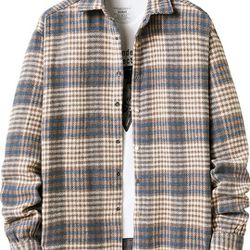 Locachy Men's Casual Cotton Plaid Shirts Long Sleeve Button-Down Flannel Overshirt Jacket
Medium