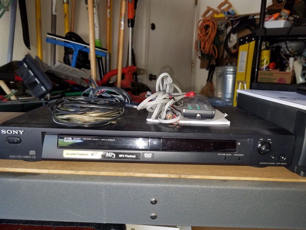 6 change CD player, surround sound speakers, DVD player , VHS player. Various brands