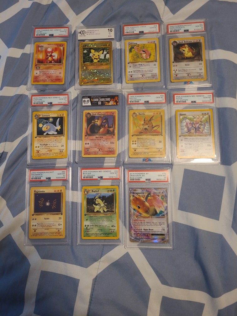  First Edition Pokeman Cards and Yougioh Cards 