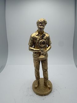 St. Carlo Acutis Gold toned religious Figurine Holding Monstrance