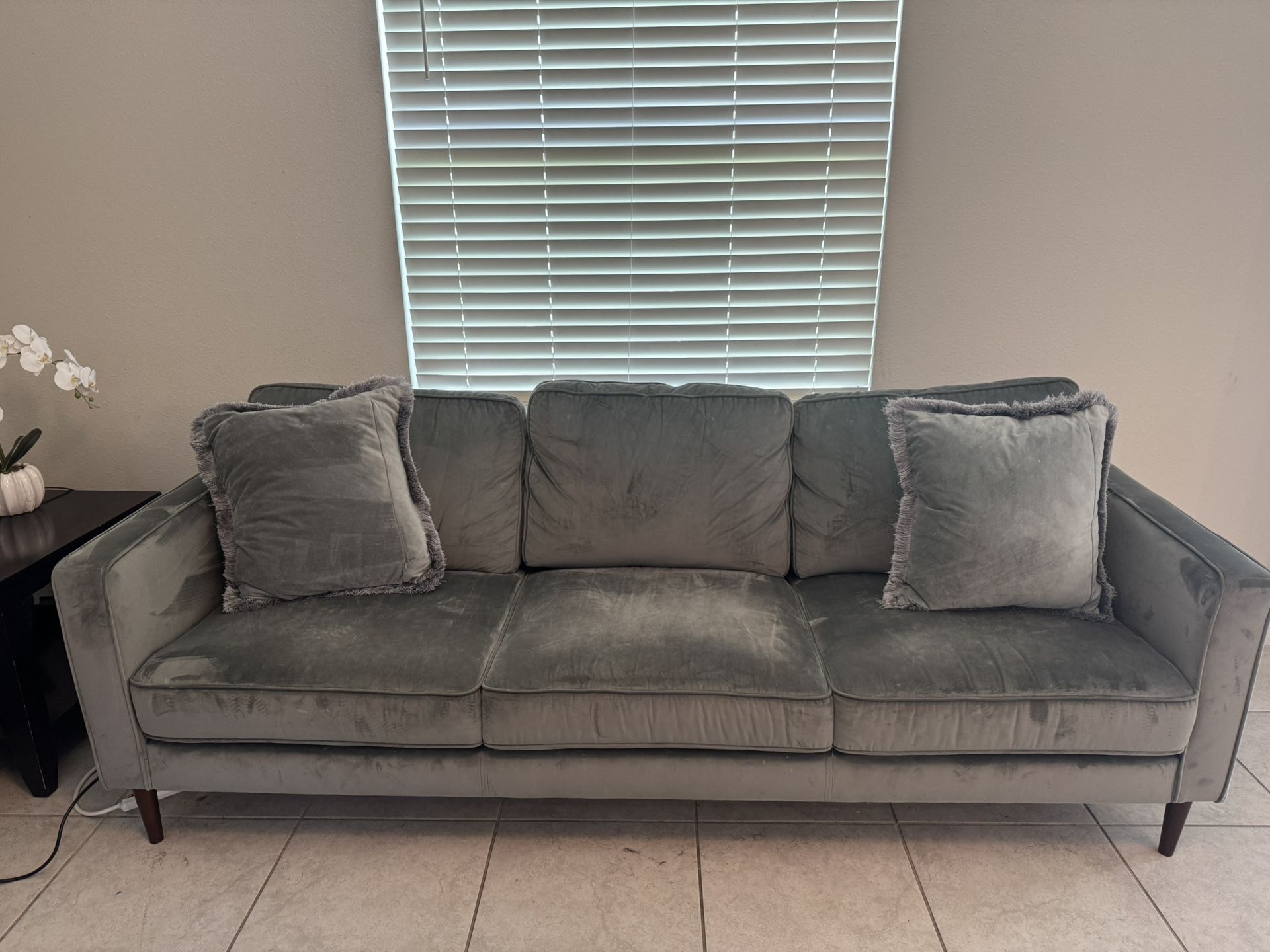 Three Seater Velvet Couch