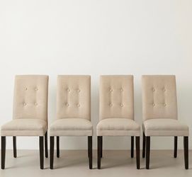Set of 4 Tufted Upholstered Dining Chairs