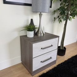 Litchfield 2-drawer Nightstand Bedside Table Grey Oak - Modern Style - Delivery Available  