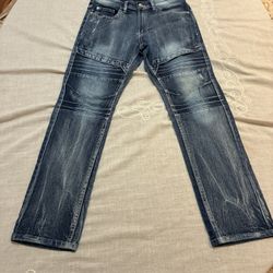 Southpole Jeans Mens 30x30 Mid-Rise Moto Skinny Acid Wash Blue Distressed