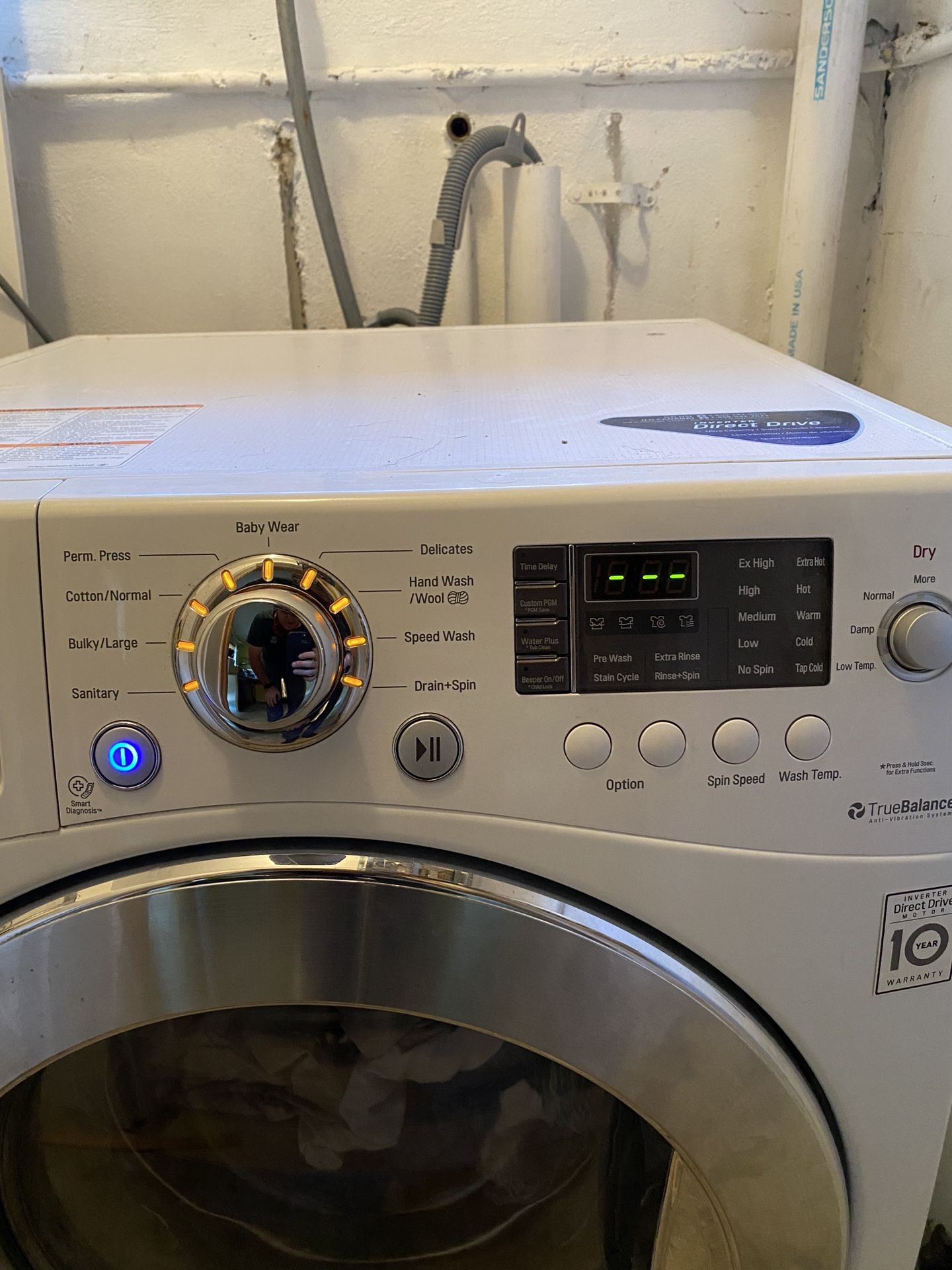 LG White Compact AllinOne Front Load Washer and Electric Ventless