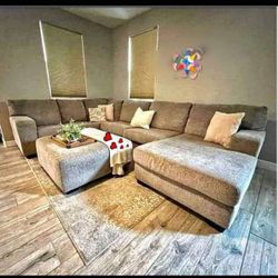 Casual Comfy So Soft Large U Shaped Couch Sectional Chaise| Living Room Set🔥 New Brand 🎊 Financing Options✅ On Display🏠