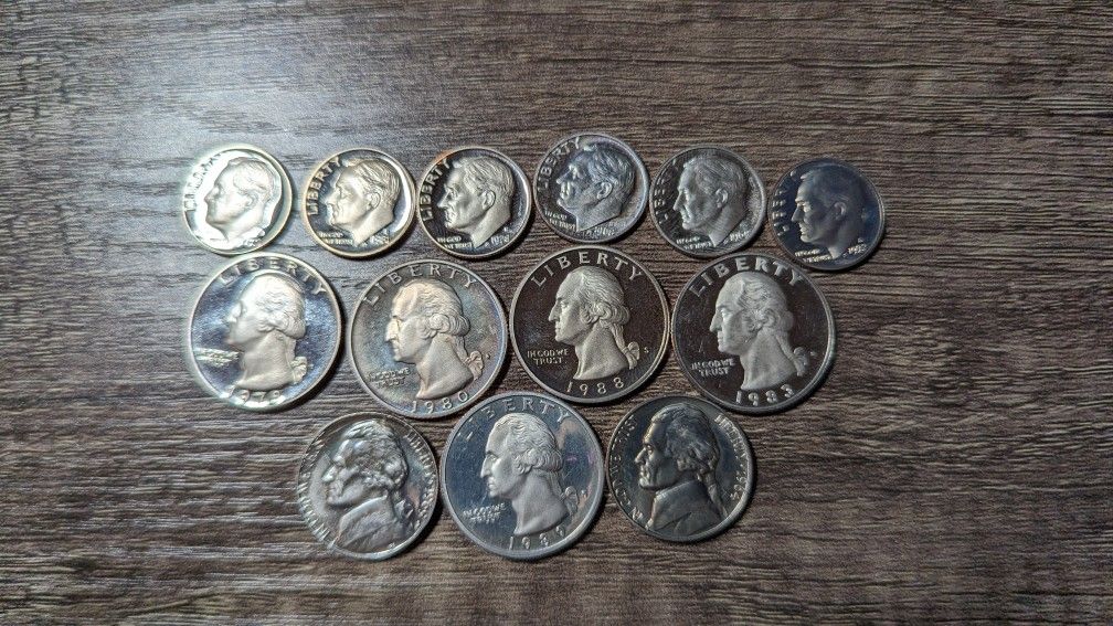 13 Proof coins 