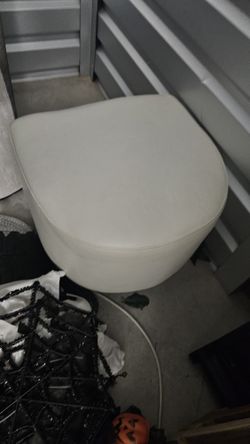 White Leather Chair and Leather Otterman
