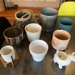 various plant pots