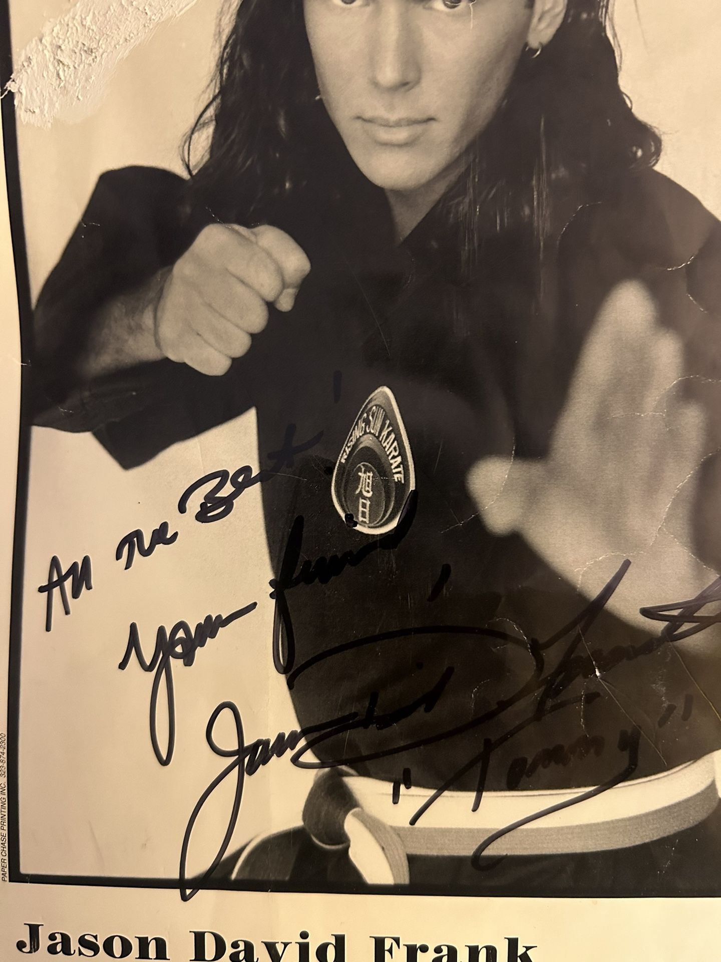 Jason David Frank 8”x10” Autographed Picture “Tommy” of Power Rangers