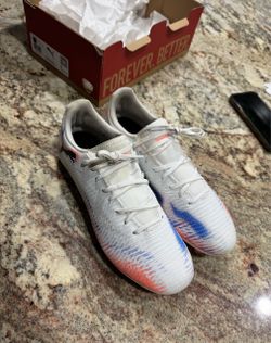 Puma Soccer Cleats White Blue Orange (7)