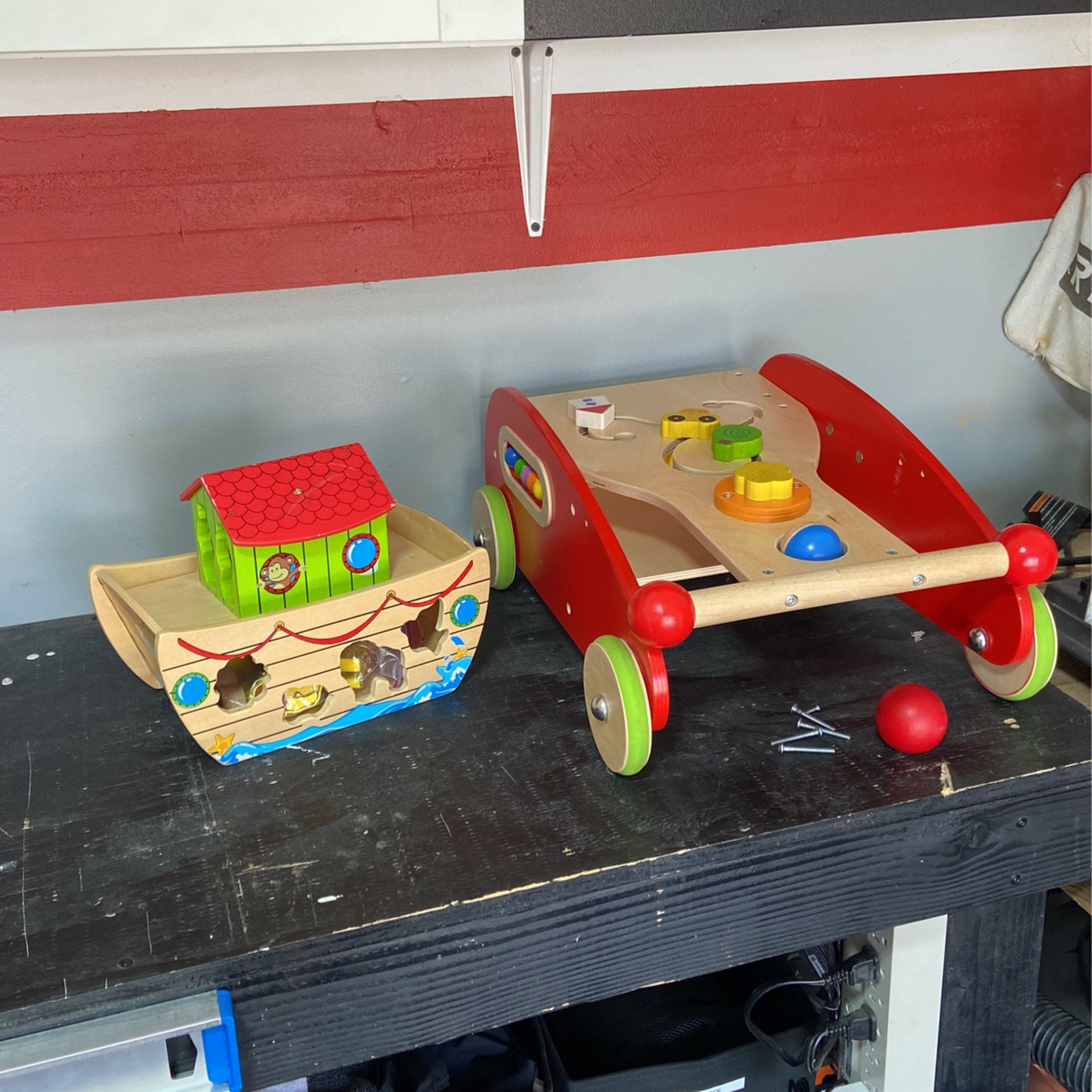 Wooden Walker & Boat Toy