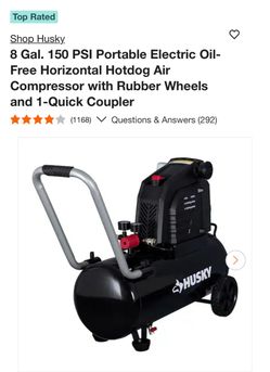 Husky 8 Gal. 150 PSI Portable Air Compressor