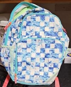 Kids Checkered Shark Print Backpack