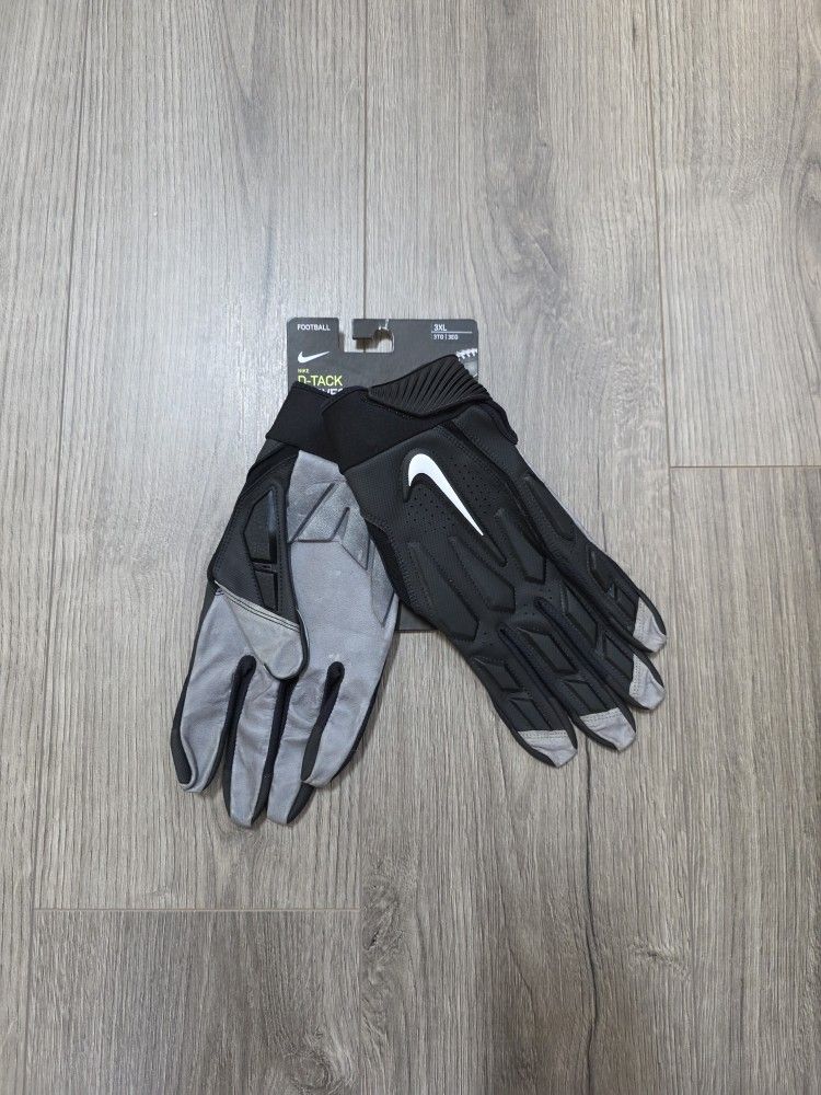 Nike D Tack 6.0 Lineman Football Black Gloves Size 3XL