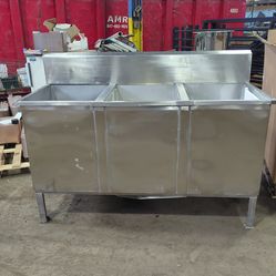 3 tub stainless steel sink