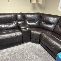Leather Couch good condition no tears or marks or stains. It is just missing one piece that was on the end because I got rid of it because  because it