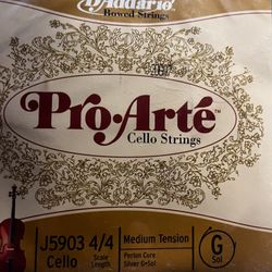 D Addario pr Arte 4/4 Cello G String New 