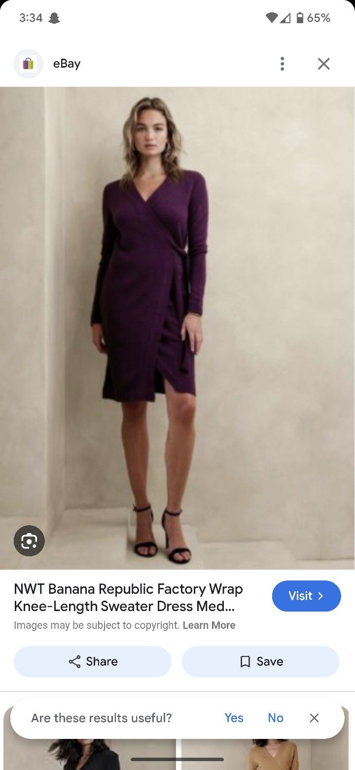 Banana Republic Purple Long Sleeve Wrap Dress