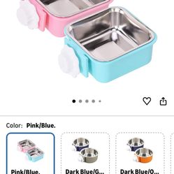 Dog Crate Bowl for Cage, Detachable Stainless Steel Pet Food Bowls