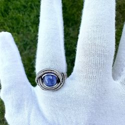 Sterling Silver Wire Wrap Tanzanite Ring