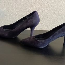 VANELI Dusan Navy Suede Pointed Toe Stiletto Dress Heels Size 5 1/2 M.