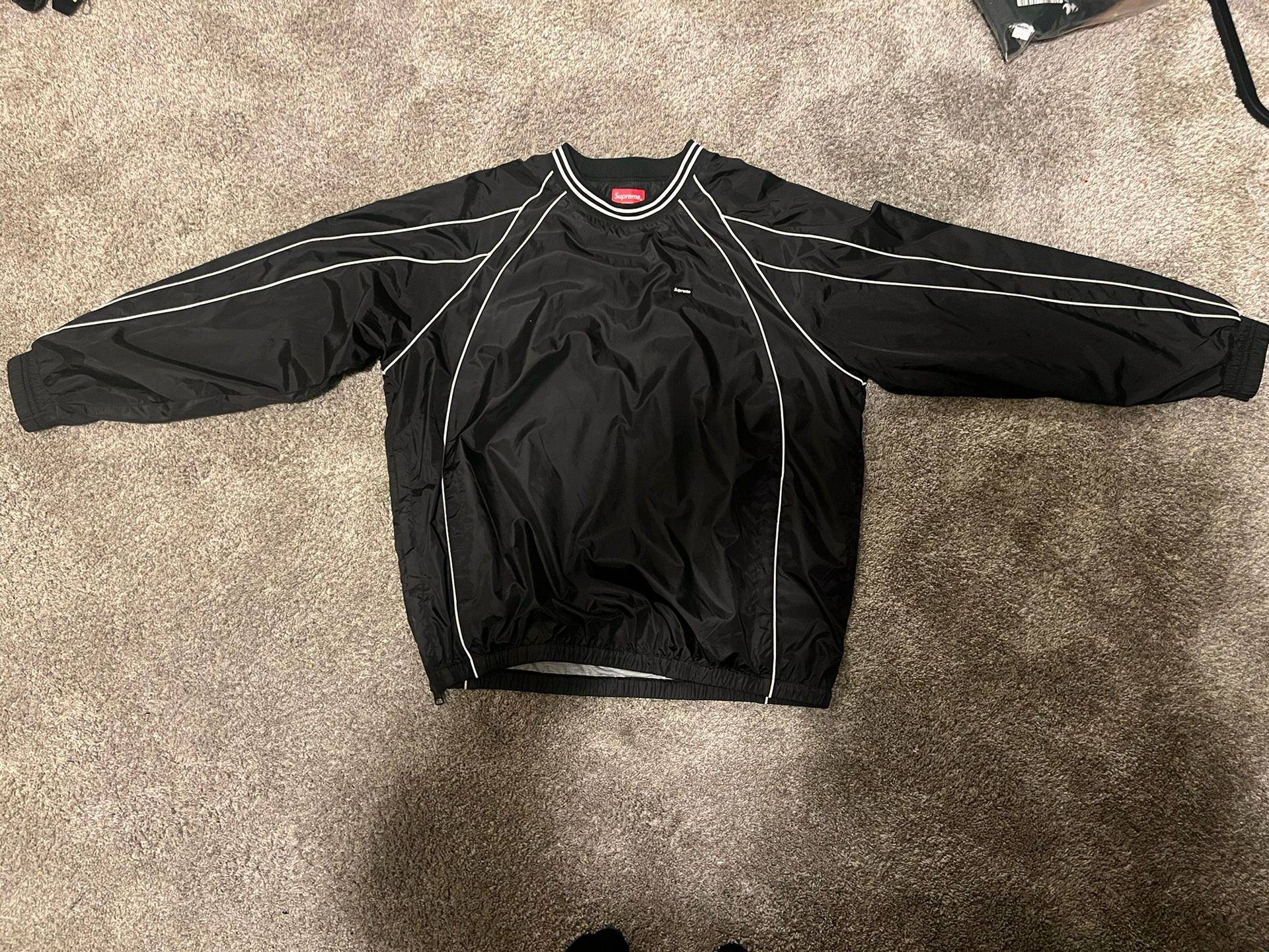 Supreme Piping warm up pullover Black S Supreme Warm up Pullover