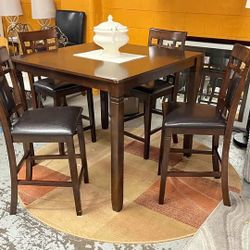 Brown And Black Dinning Table Set For Sale 