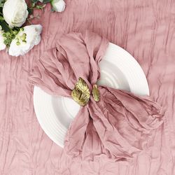 Cupuamon 12 Pack Cheesecloth Napkins 20x20 Inch Dinner Table Napkins Boho Washable Rustic Gauze Napkins Bulk for Wedding Bridal Baby Shower Party Deco