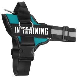 “New””Dog In Training”Adjustable Harness W/3 Leash Clips,(Padded(Sm-Lg Dog Sz)retail$29