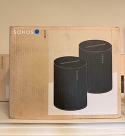 Sonos Era 100 2 Pack Black Bluetooth Speaker Bundle Brand New In Box