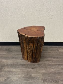 Rustic Monkey Pod Live Edge Side Table – 21” × 19.5” × 17.5”H – Solid Wood