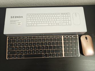 Seenda Black And Gold Wireless Keyboard And Mouse