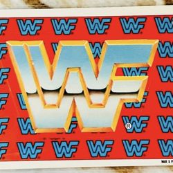 WWF Logo 1987 Topps WWF Stickers Card #22 WWE Hulk Hogan Back Vintage Federation