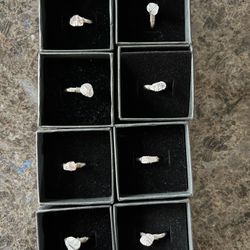 White And Pink Quarts Hand Made Stainless Adjustable Rings, $2 Ea, Or $20 For All. 