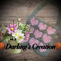 Crochet Handmade Granny Square Bag
