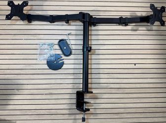 HUANUO Dual Monitor Mount for 2 Monitors Up to 32”, Adjustable Stand